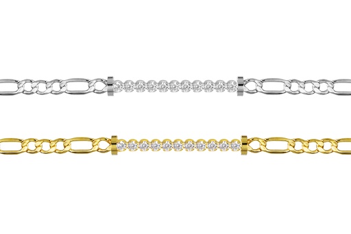 Pulsera plata 925 programada con zirconitas 3mm