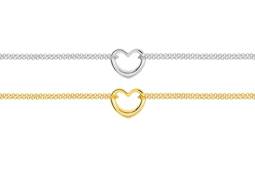 Sterling silver 12x14mm heart bracelet