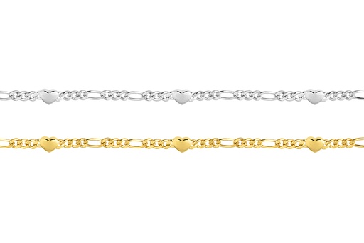 Sterling silver 5mm heart bracelet