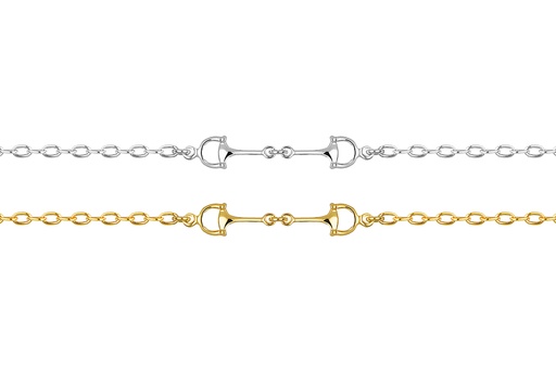 Sterling silver 6x30mm horse bit bracelet