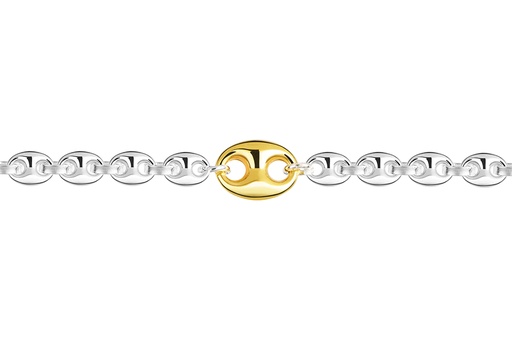 [18142B16E3PLDO] Sterling silver 8x10mm mariner link bracelet