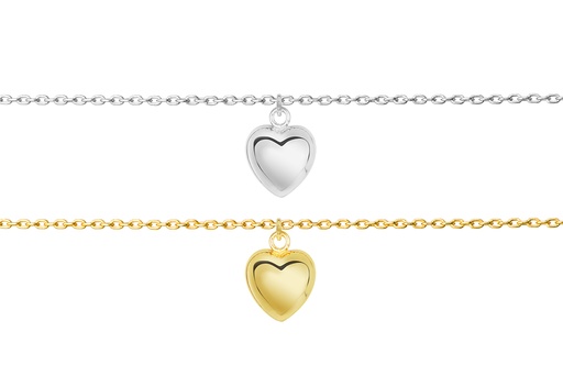 Pulsera plata 925 corazón 10x8mm