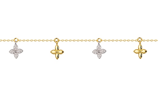 [18165B16E3ZBLDO] Sterling silver zirconia flower bracelet