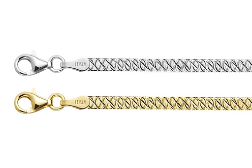 Pulsera plata 925 snake plana dibujo 050