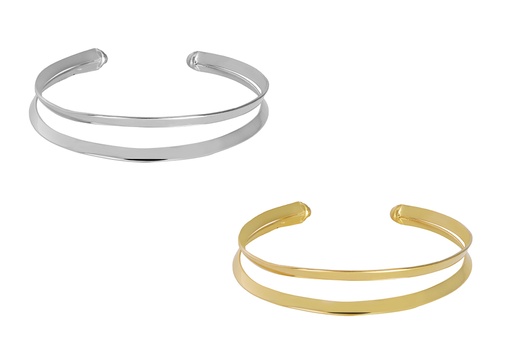 Sterling silver double bangle