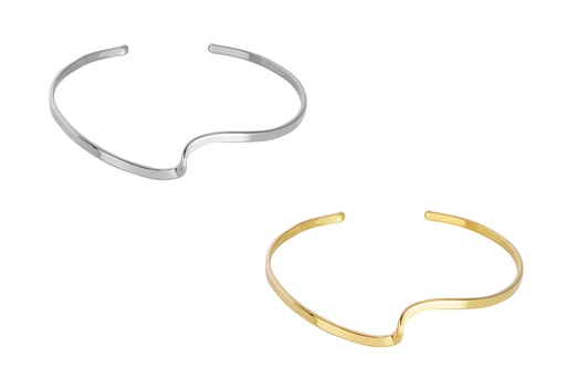 Brazalete plata 925 con medio giro 3mmx1.3mm