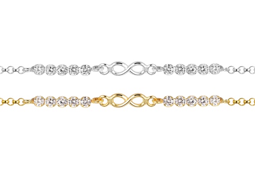 Sterling silver 4x14mm infinity symbol bracelet