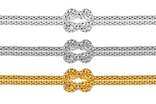 Pulsera plata 925 nudo 5x8mm cadena coreana 1.4mm