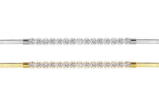 Pulsera plata 925 cadena snake plana con riviere de zirconitas de 2mm