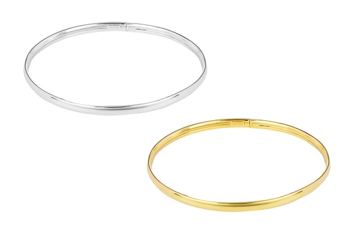 Sterling silver 4x2mm oval tuboflex bangle