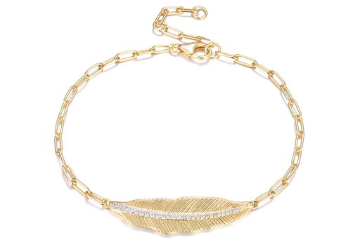 [18318B16E3ZBLDO] Pulsera plata 925 hoja irregular