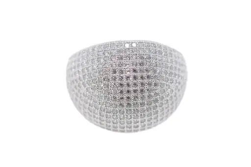 Sterling silver ring with microsetting cubic zirconia