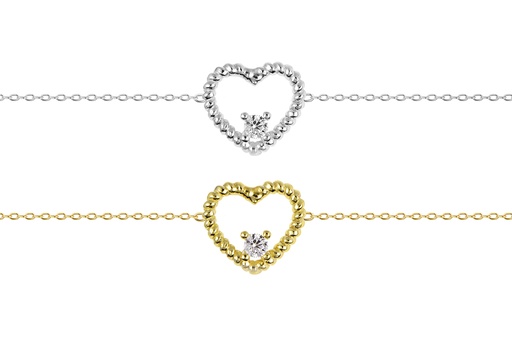 Pulsera plata 925 corazón 7x8mm