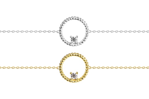 Pulsera plata 925 círculo 9mm