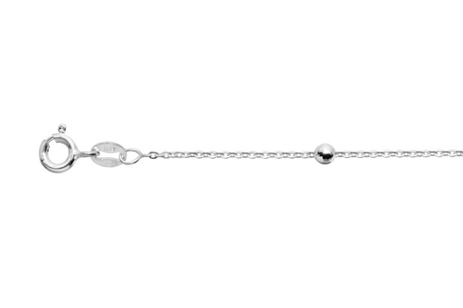 [18361A21E5PL] Sterling silver with 3mm beads anklet