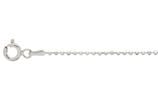 [18362A21E5DCPL] Sterling silver chain with 1.5mm faceted beads anklet