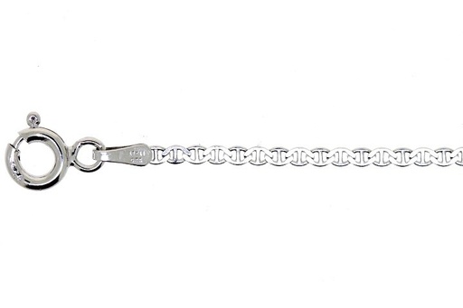 [18365A20E5PL] Sterling silver flat marine chain anklet