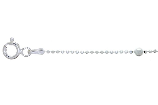 [18367A21E5DCPL] Sterling silver 1.15mm bead chain with 3mm bead anklet