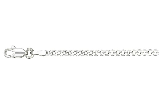 [18370A20E5PL] Sterling silver curb chain anklet
