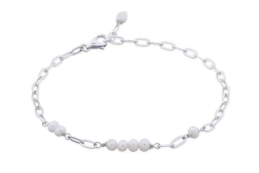 [18376B16E3PBLPL] Sterling silver pearl bracelet