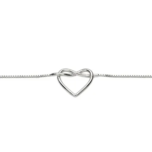 [18451B16E3PL] Sterling silver 12x13mm heart bracelet
