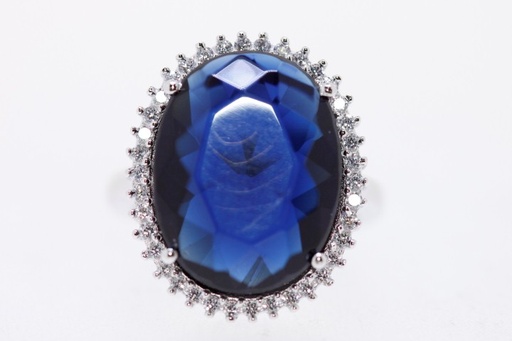 Anillo plata rodiada cz 