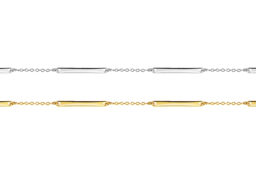 Sterling silver 2x18mm plates bracelet