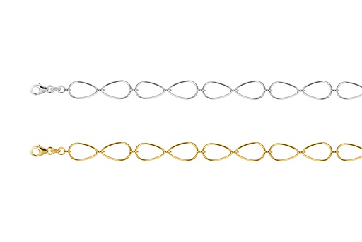 Sterling silver linked teardrop bracelet