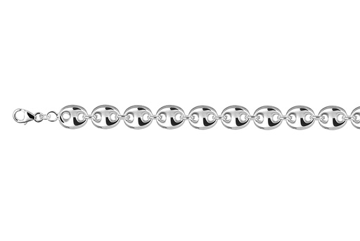 [18478B1800PL] Sterling silver mariner link 12x10mm bracelet