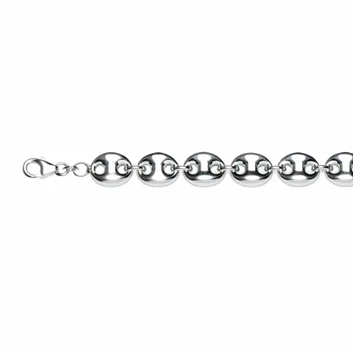 [18479B1800PL] Pulsera plata 925 eslabones marineros ovalados 11x8mm