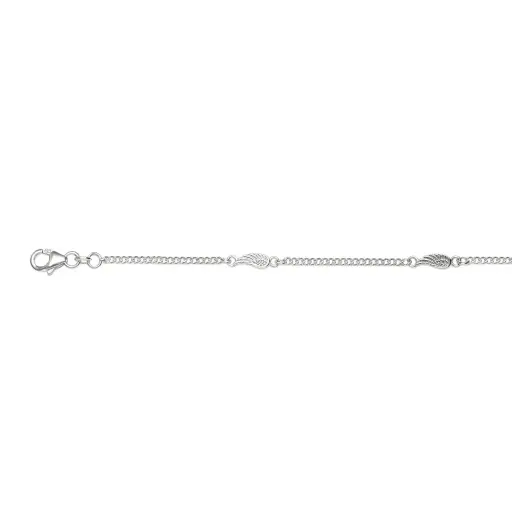 [18490B16E3PL] Sterling silver 3x11mm wings bracelet