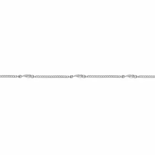 [18490B16E3PL] Sterling silver 3x11mm wings bracelet