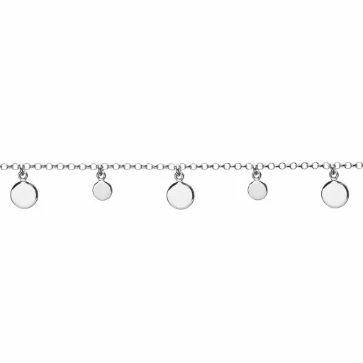 [18501B16E3PL] Sterling silver 7mm and 5mm plates bracelet