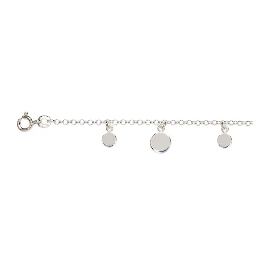 [18501B16E3PL] Sterling silver 7mm and 5mm plates bracelet