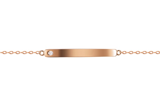 [18504B16E3ZBLDR] Sterling silver 28x3mm rectangular plate with zirconia bracelet