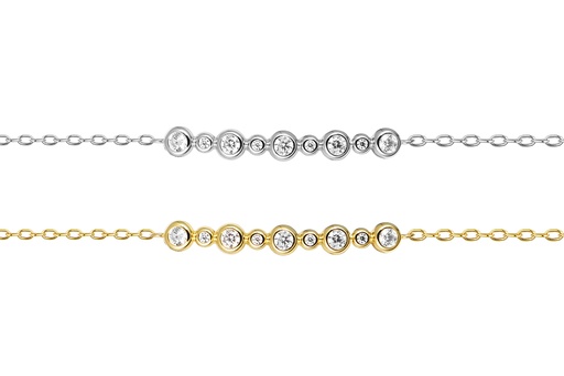 Sterling silver mix zirconia shape bracelet