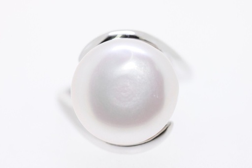 Anillo plata rodiada perla cultivada 