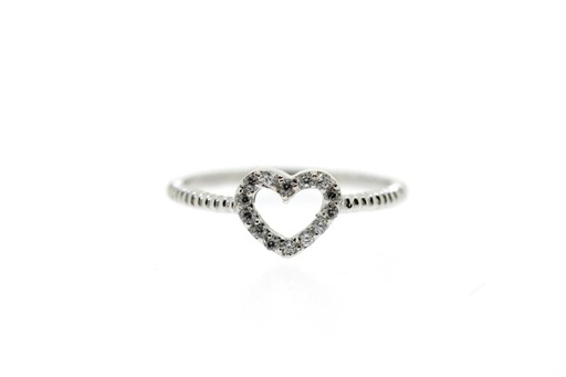 Anillo plata 925 cz corazon 
