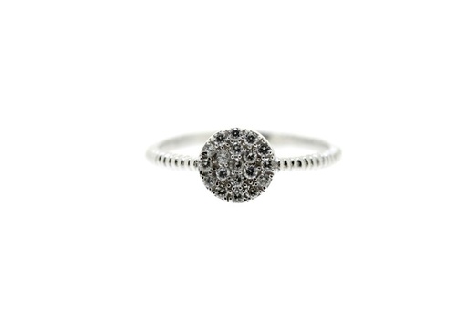 Silver 925 ring round symbol cz