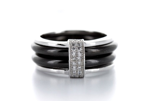 Silver 925 ceramic ring cz