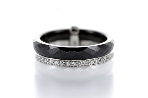 Silver 925 ceramic ring cz