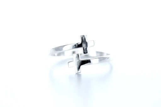 Anillo plata 925 abierto cruz 