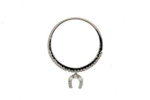 Anillo plata 925 con zirconita herradura 