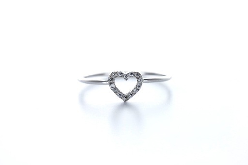Anillo plata 925 con circonita corazon 