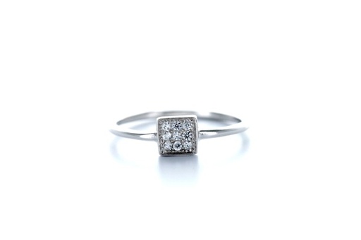 Silver 925 ring cz square