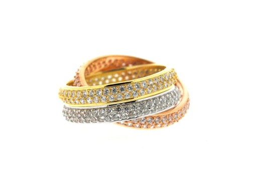 Silver 925 ring three alliance cz