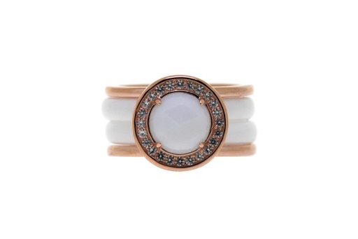 Silver 925 ceramic ring cz