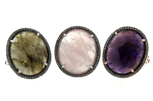 Silver 925  semi precious stone cz ring