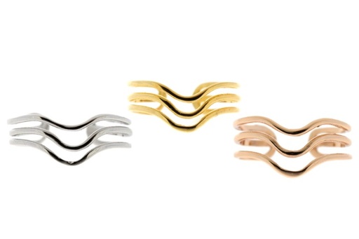 Anillo plata 925 abierto 3 lineas 