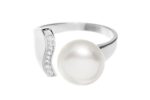 Anillo plata 925 zirconita y perla cultivada 10mm 